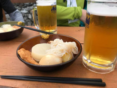 ヒュッテのおでんと生ビール