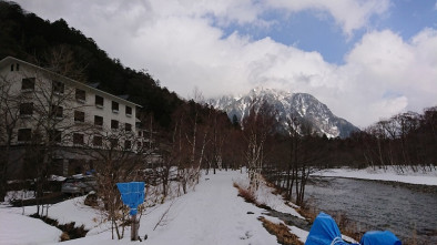 一瞬見えた穂高連峰