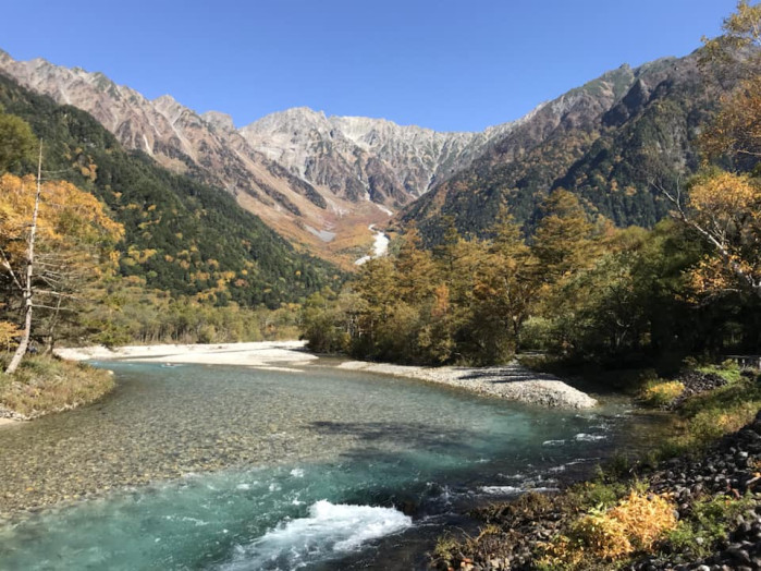 河童橋の上から