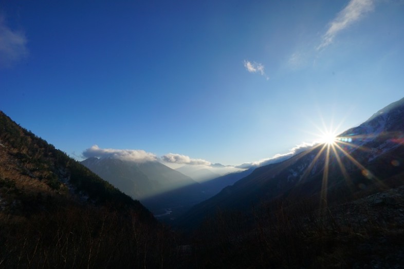 ふたりぼっちの岳沢に到着！