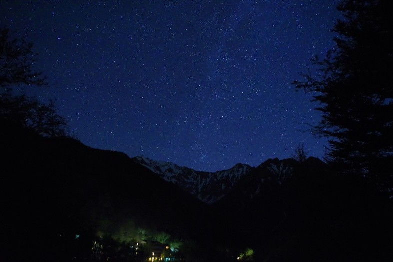 田代橋より、穂高の星空